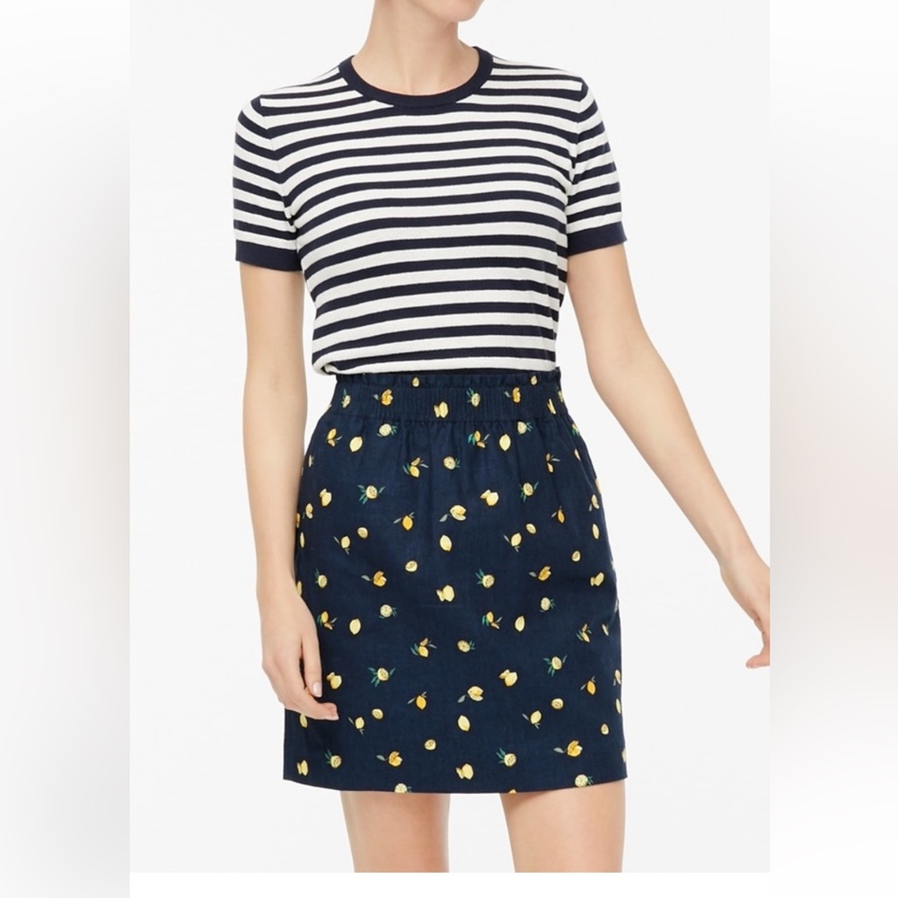 Jcrew Lemon Print Mini Skirt Size 4